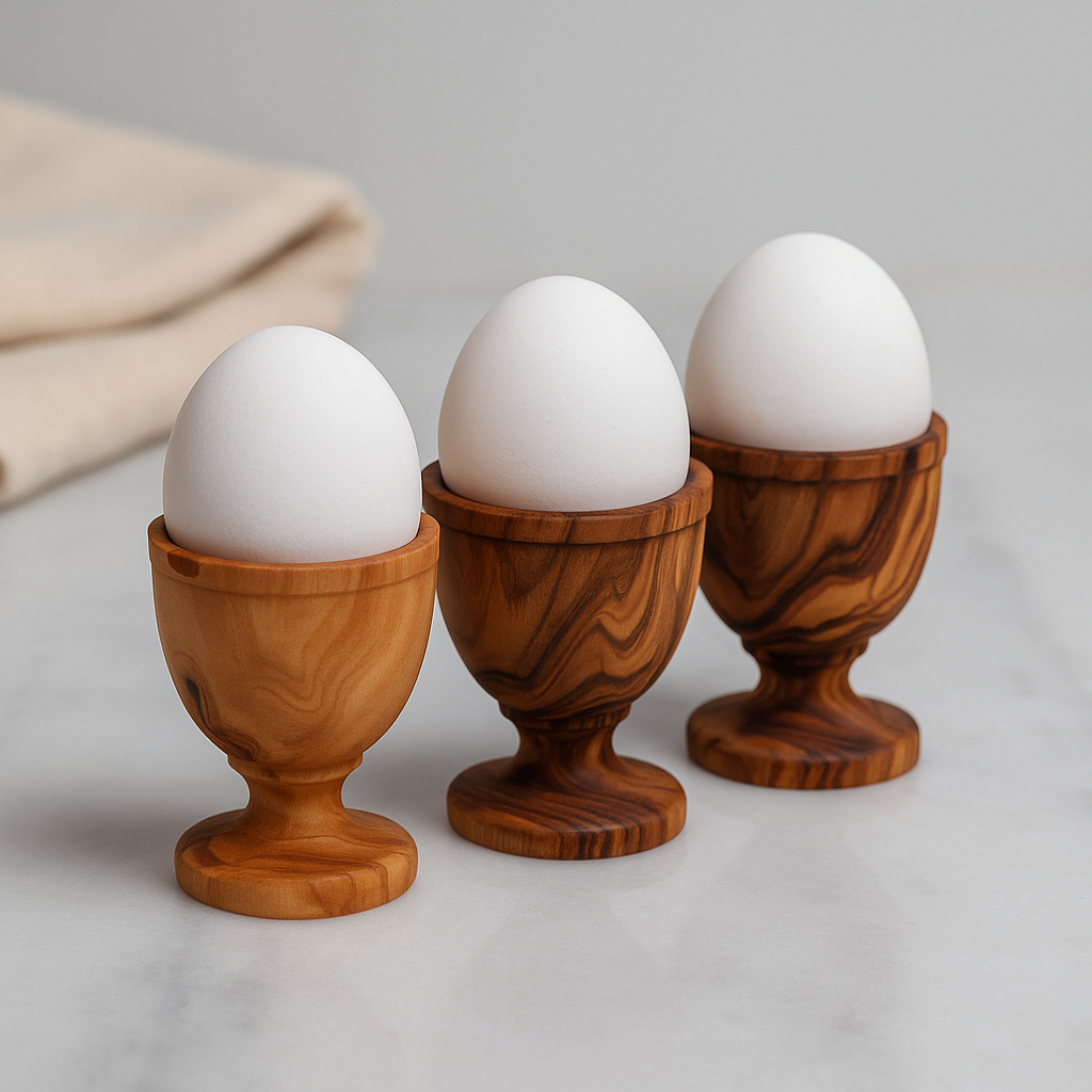 Olive Wood Egg Cups (3 pcs)