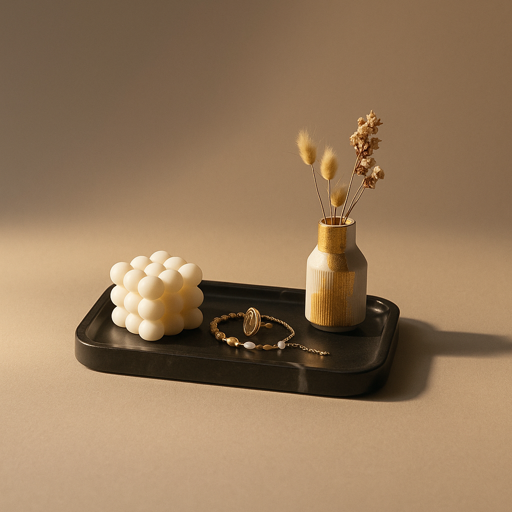 Rectangular Marble Tray Modern Vanity Organizer