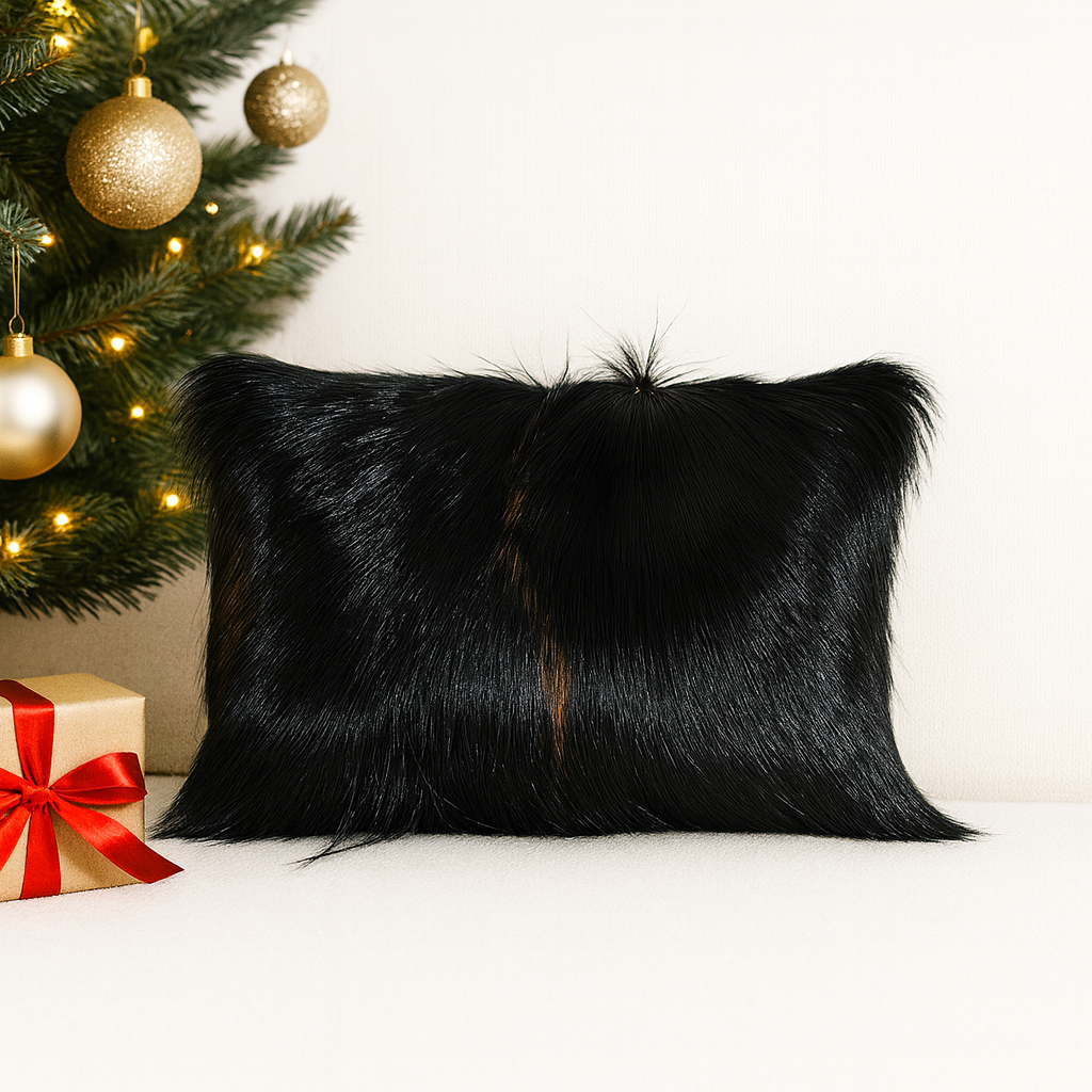 Rectangular Goatskin Cushion 12×8"