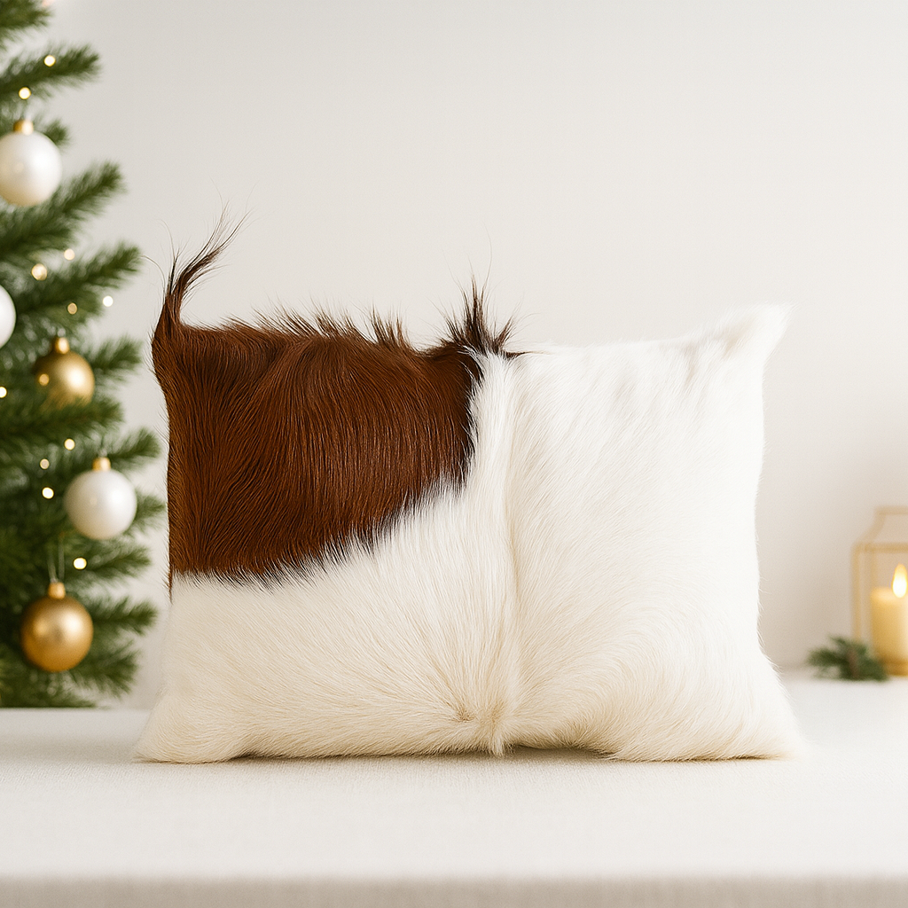 Rectangular Goatskin Cushion 12×8"