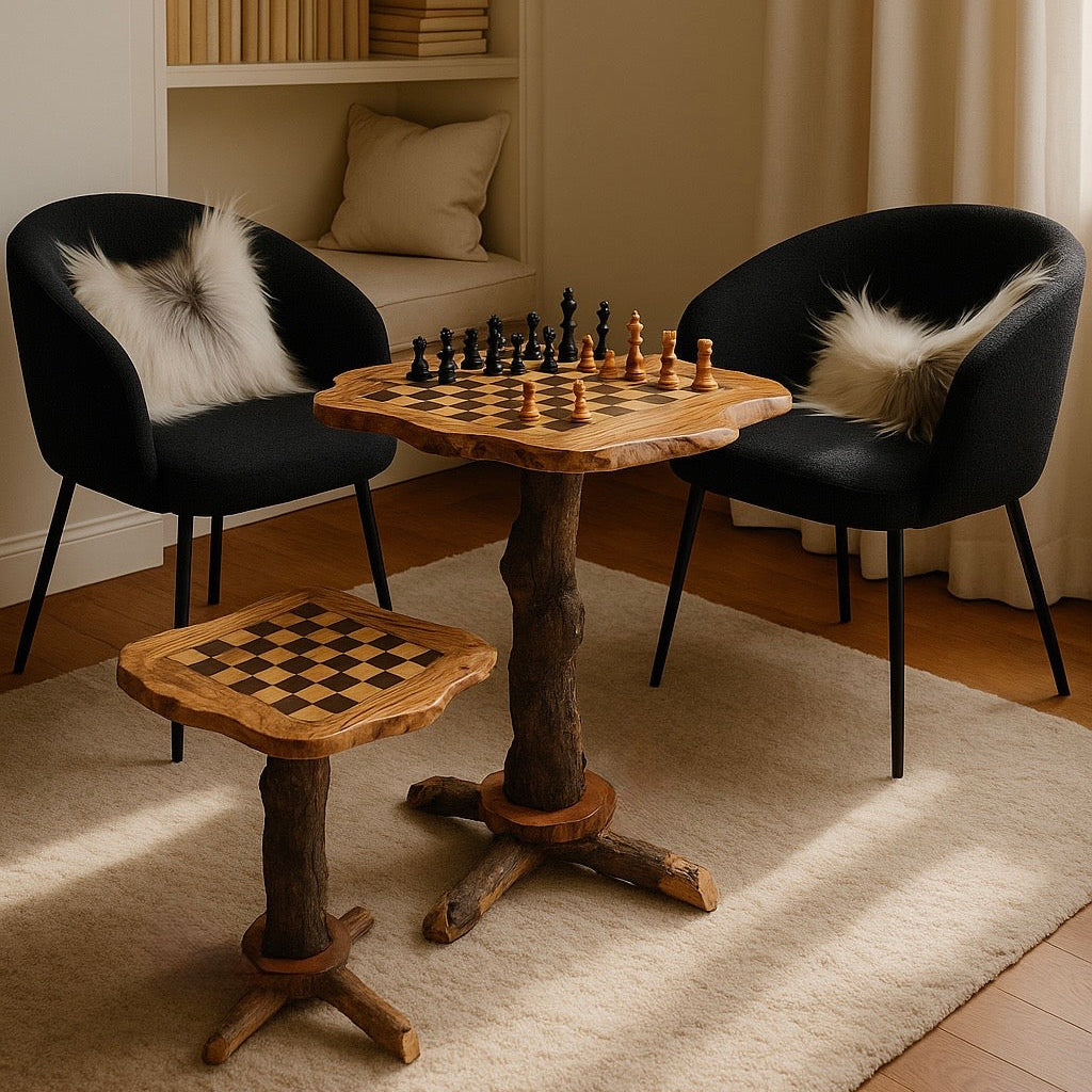 Olive Wood Chess Table