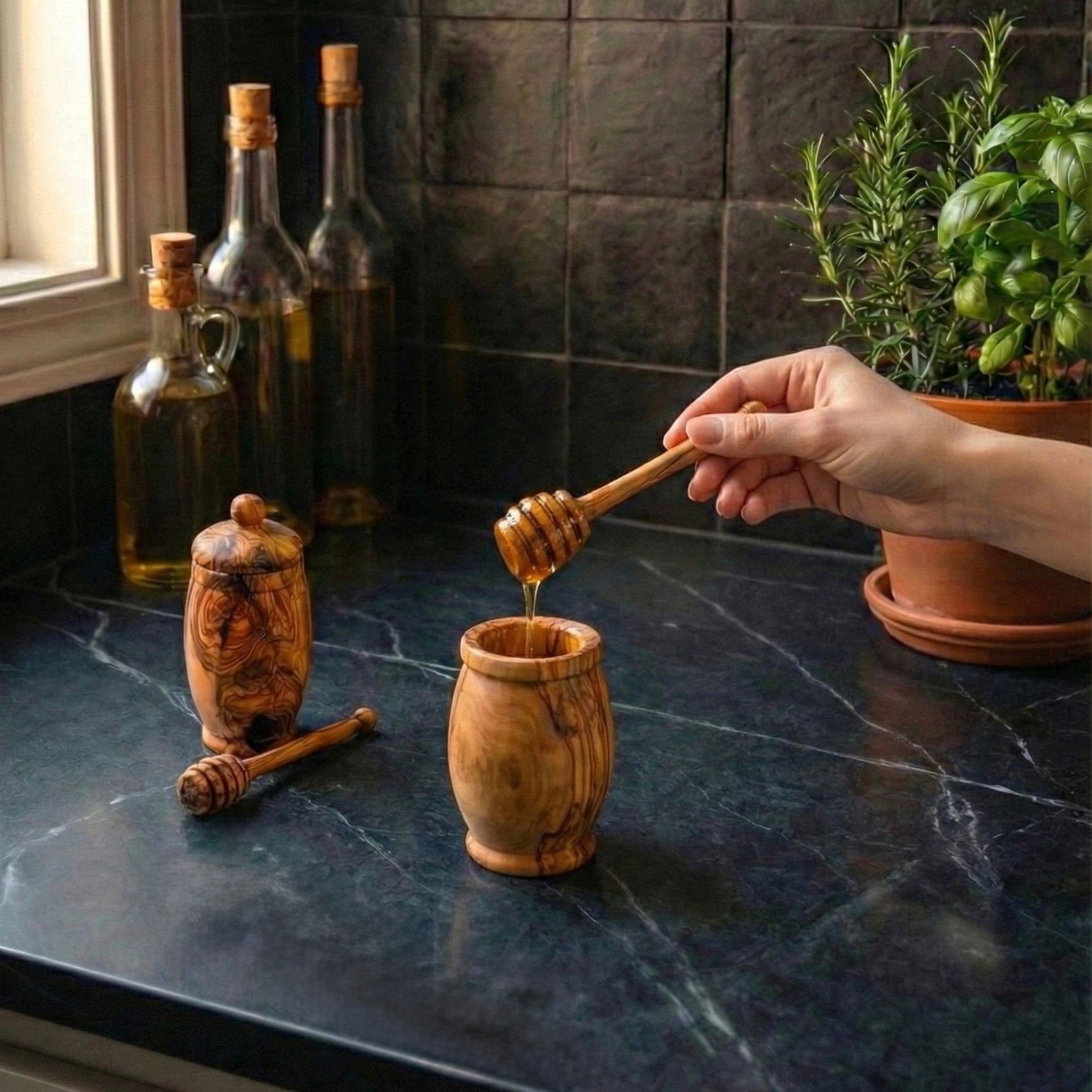 Olive Wood Grill Pack – Handcrafted BBQ Set HONEYPOT