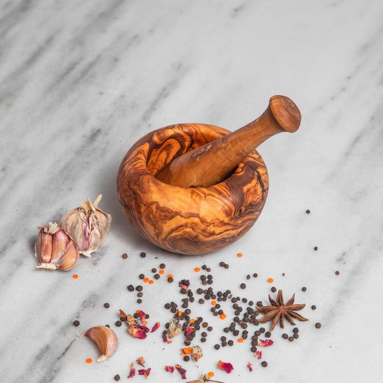 Olive Wood Mortar & Pestle