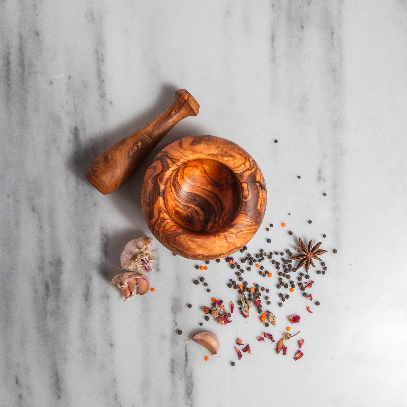 Olive Wood Mortar & Pestle