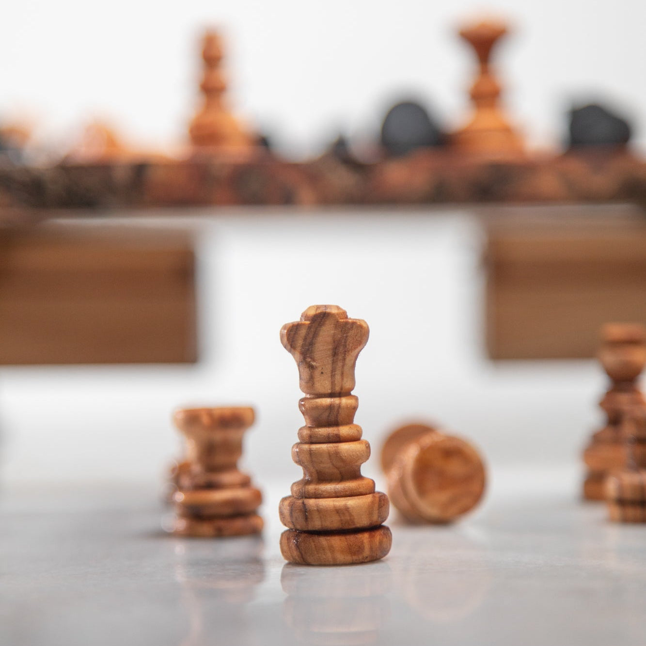 Olive Wood Chess Board with Storage