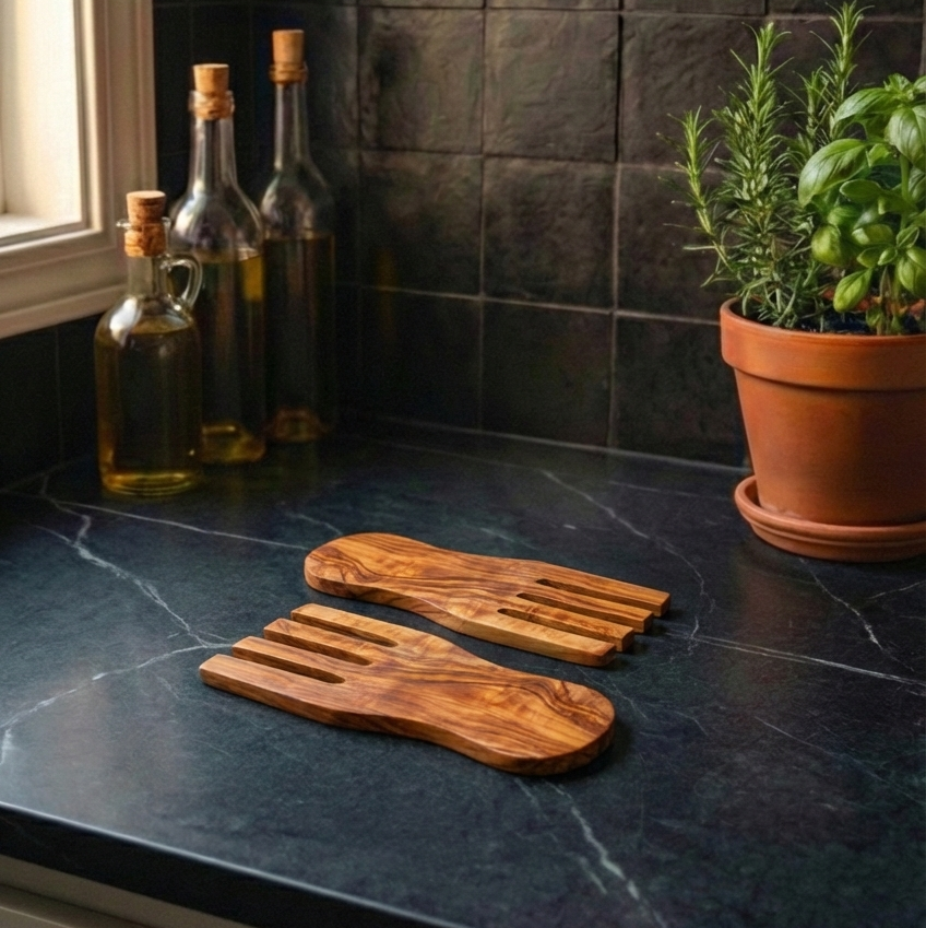 Olive Wood Salad Pack – For Two TWOSALADFORK