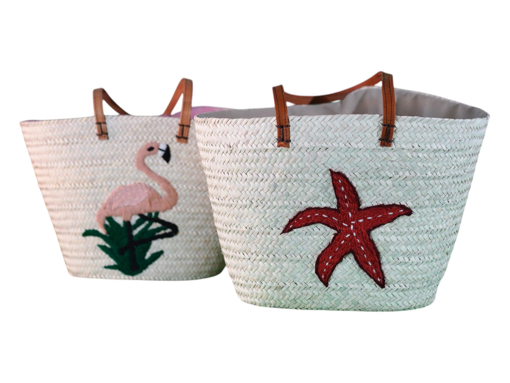 Summer Straw Bag with Motif, Bohemian Woven Beach bag , Summer Tropical Shoulder Bag | Unique Palm leaf Bag , Handmade Premium Quality