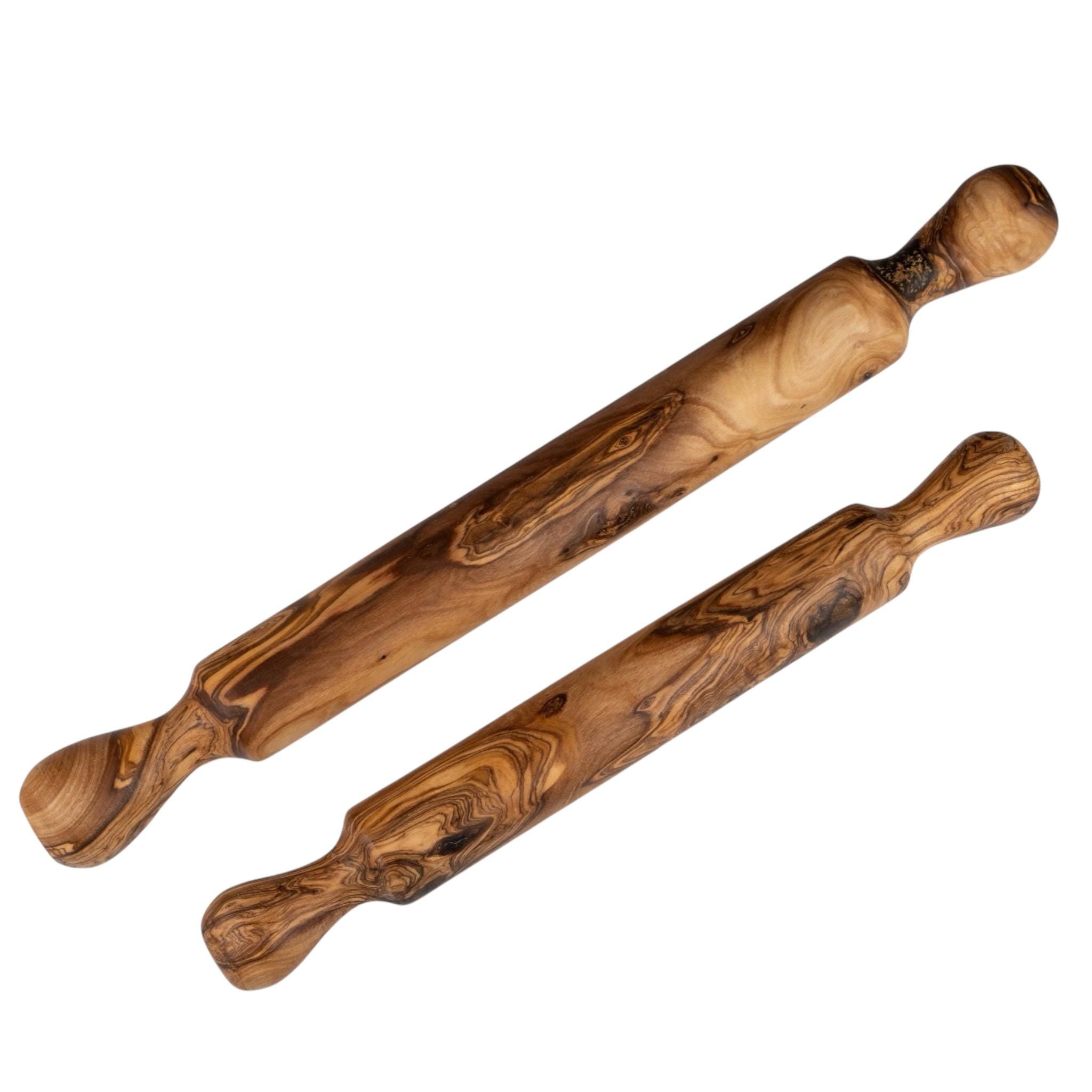 Rouleau à pâtisserie en bois d'olivier - Outil de cuisson artisanal fabriqué à la main