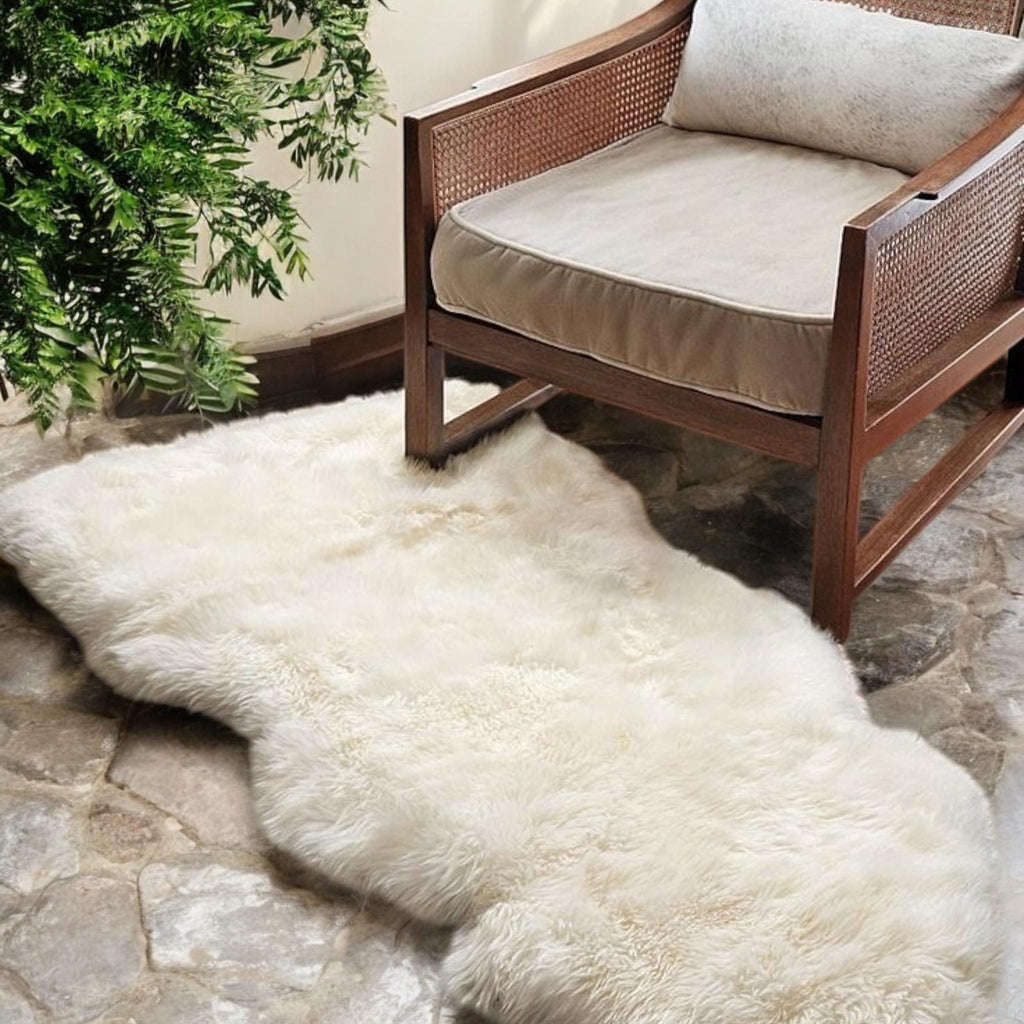 Sheepskin Hide Rug – Authentic Handmade Wool Carpet | Rustic & Cozy Home Decor | Original sheep leather
