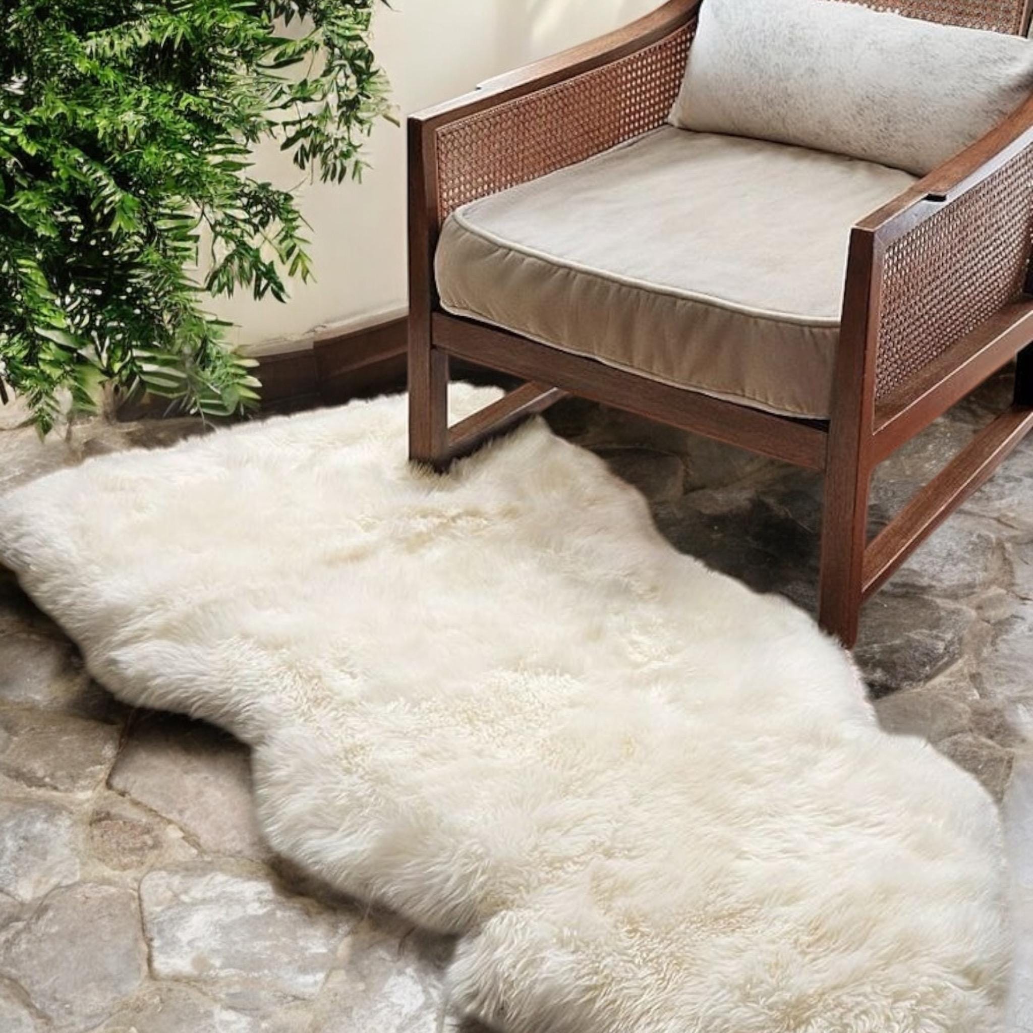 Sheepskin Hide Rug – Authentic Handmade Wool Carpet | Rustic & Cozy Home Decor | Original sheep leather