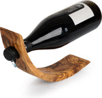 Handmade Olive Wood Wine Bottle Holder | Elegant Wine Display