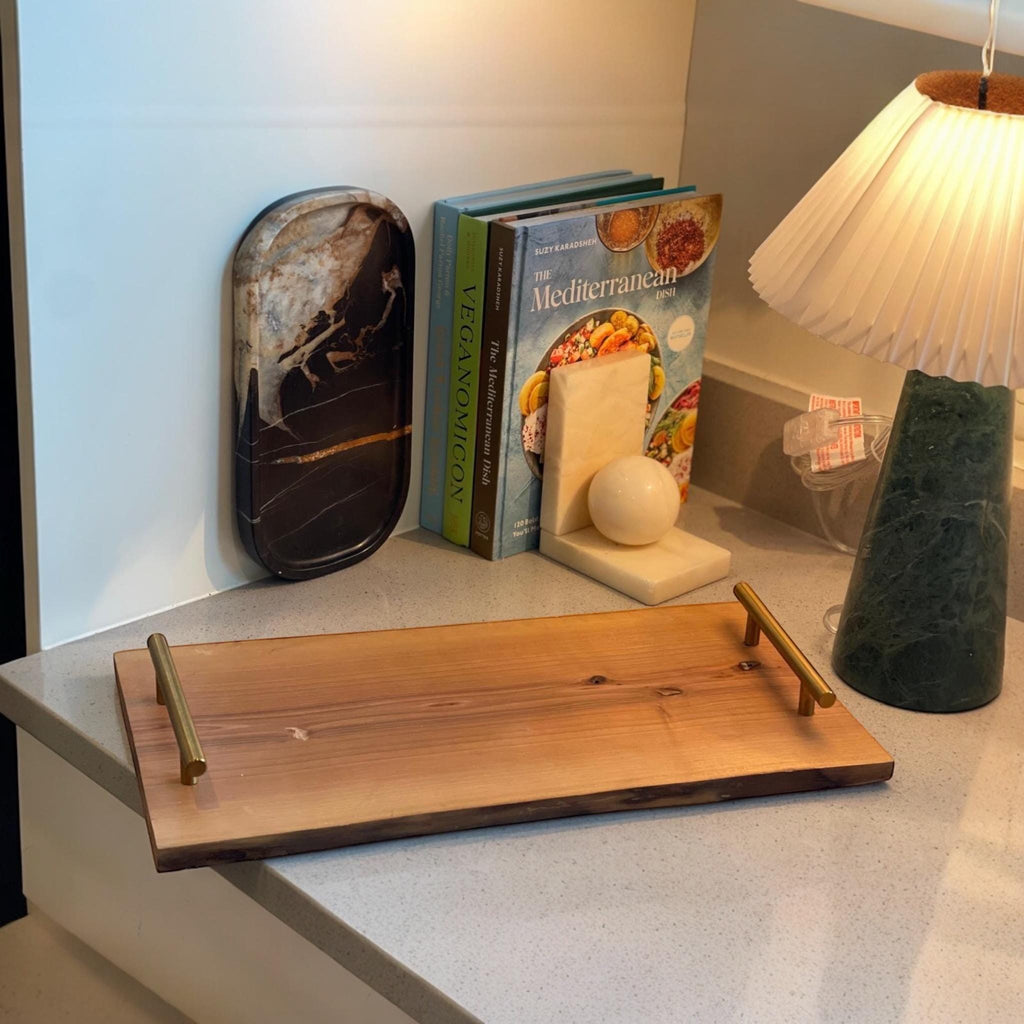 Handmade Pine Wood Serving Tray: Rustic Home Decor