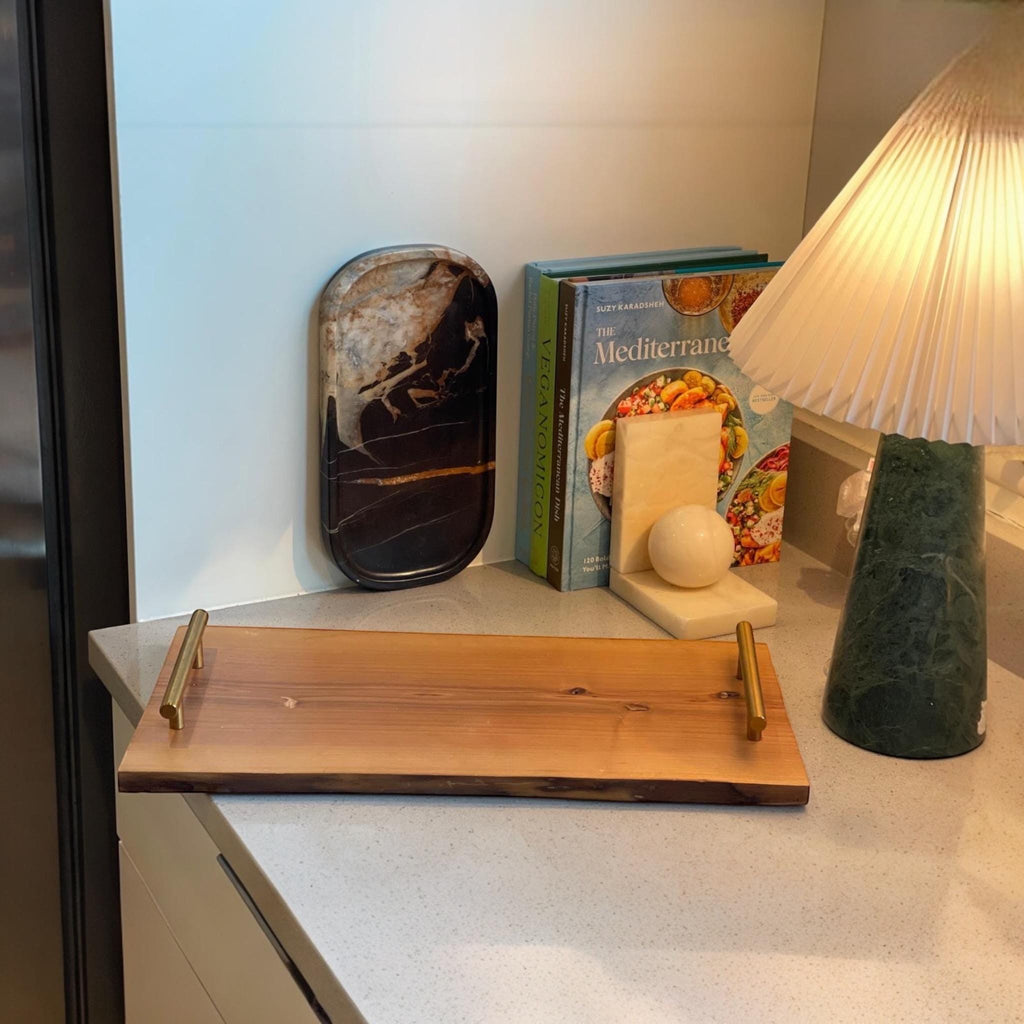 Handmade Pine Wood Serving Tray: Rustic Home Decor