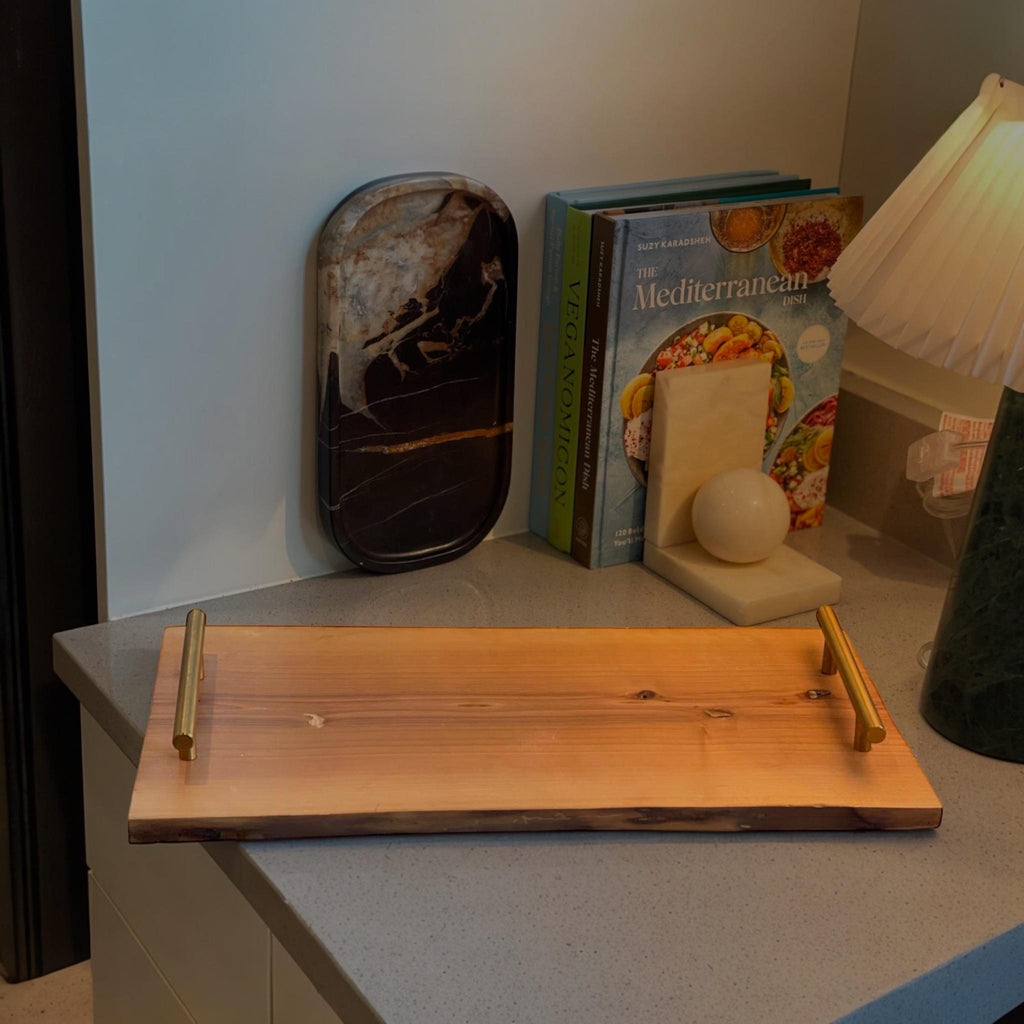 Handmade Pine Wood Serving Tray: Rustic Home Decor
