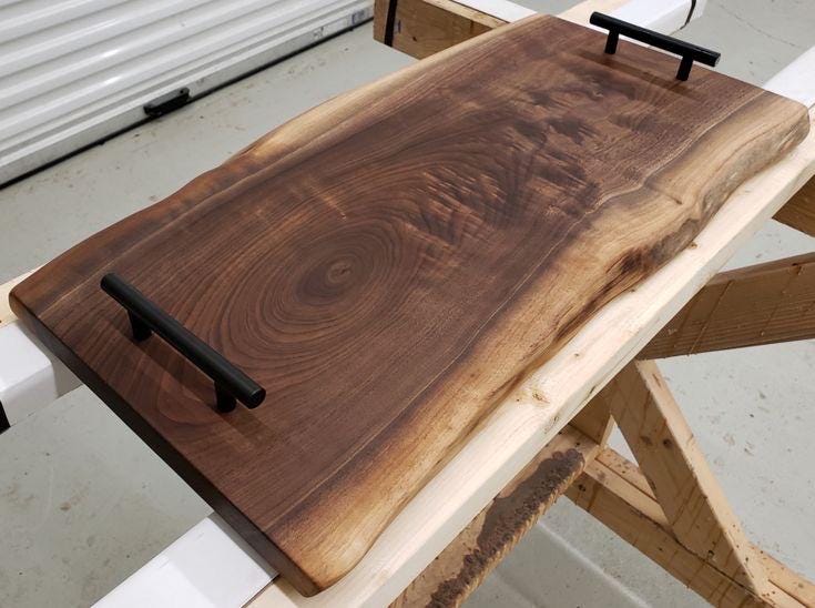 Handmade Pine Wood Serving Tray: Rustic Home Decor
