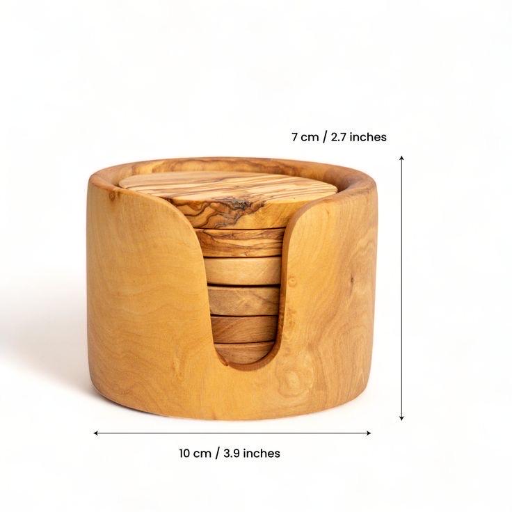 Coasters Set | Handmade with Olive Wood | Unique Rustic Wooden Coasters |Natural Coaster Set | handcrafted kitchenware |Set Of 6 Coasters
