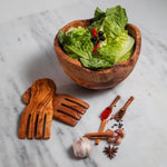 Handmade Olive Wood Bowl – Rustic Decorative Bowl – Natural Wooden Kitchenware – Tunisian Carved Art – Eco-Friendly Gift