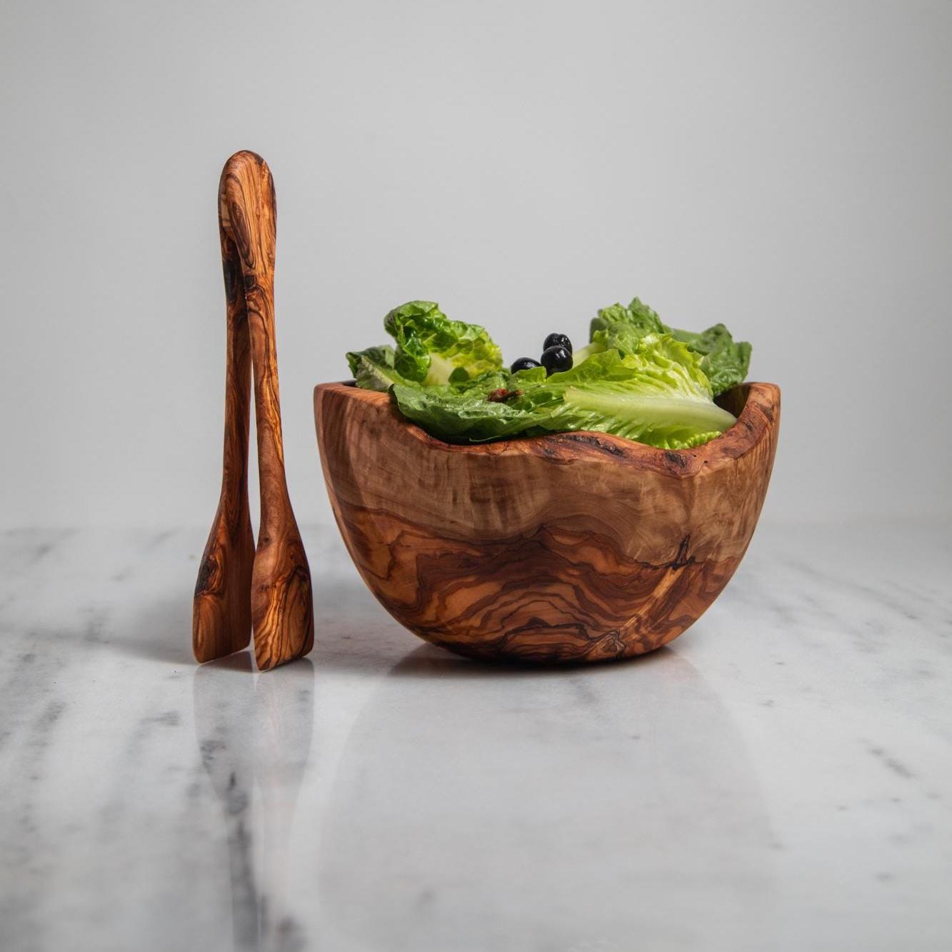 Handmade Olive Wood Bowl – Rustic Decorative Bowl – Natural Wooden Kitchenware – Tunisian Carved Art – Eco-Friendly Gift