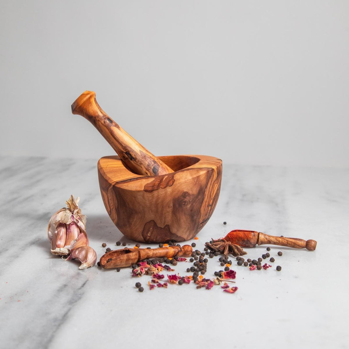 Rustic mortar Olive Wood Mortar and Pestle Set| Wooden Herb Grinder for Spices & Guacamole| Mortar Pestle Set| Farmhouse Kitchen Decor