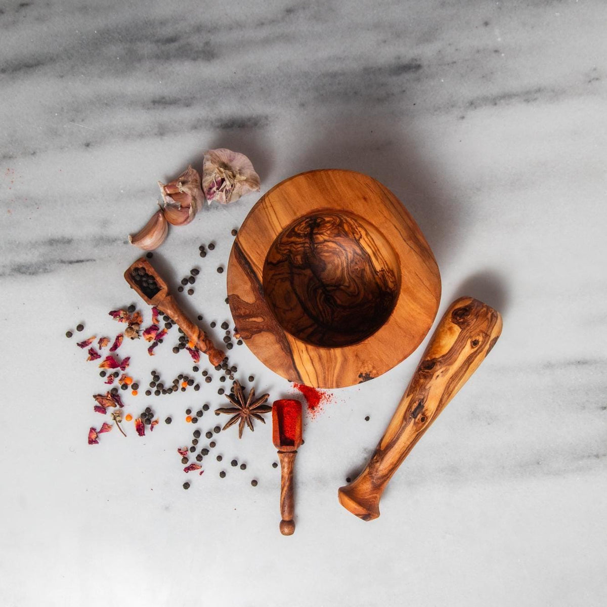 Rustic mortar Olive Wood Mortar and Pestle Set| Wooden Herb Grinder for Spices & Guacamole| Mortar Pestle Set| Farmhouse Kitchen Decor