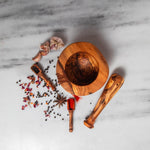 Rustic mortar Olive Wood Mortar and Pestle Set| Wooden Herb Grinder for Spices & Guacamole| Mortar Pestle Set| Farmhouse Kitchen Decor