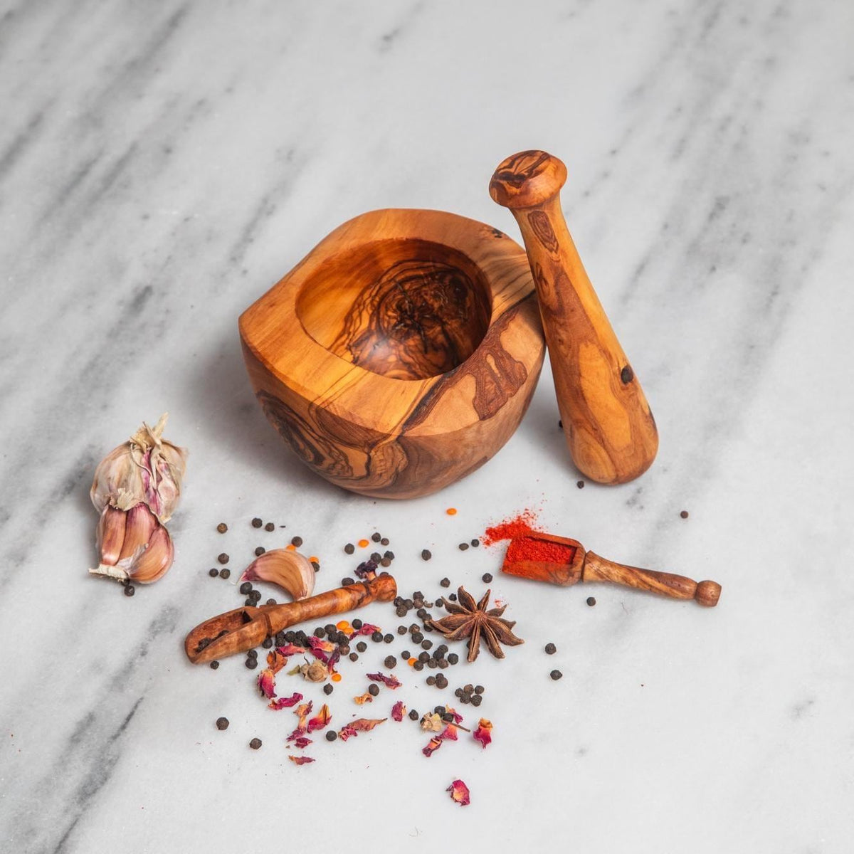 Rustic mortar Olive Wood Mortar and Pestle Set| Wooden Herb Grinder for Spices & Guacamole| Mortar Pestle Set| Farmhouse Kitchen Decor