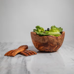Handmade Olive Wood Bowl – Rustic Decorative Bowl – Natural Wooden Kitchenware – Tunisian Carved Art – Eco-Friendly Gift
