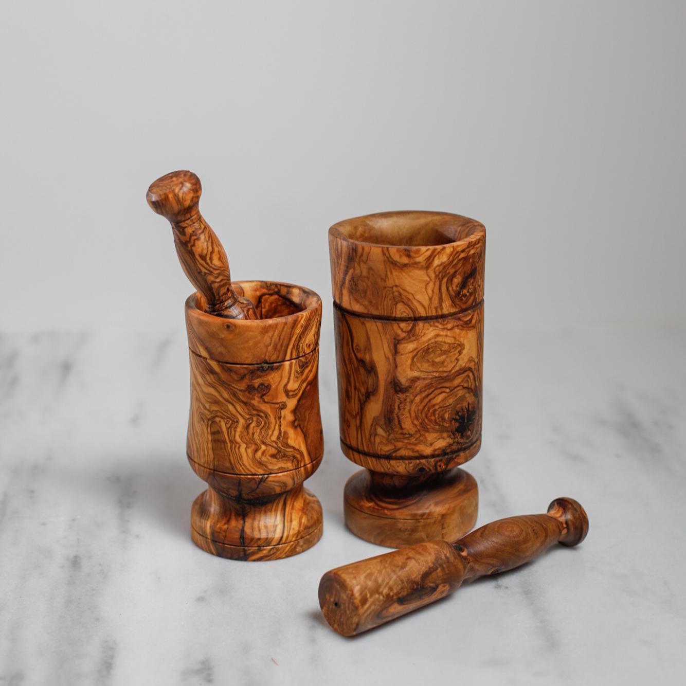 Rustic mortar Olive Wood Mortar and Pestle Set| Wooden Herb Grinder for Spices & Guacamole| Mortar Pestle Set| Farmhouse Kitchen Decor