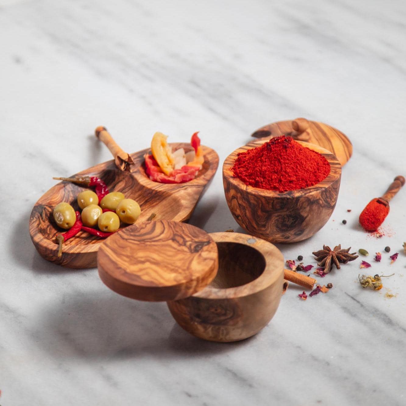 Handmade Olive Wood Spice Jar | Magnetic Spice Jar | Unique Wooden Spice Jar | Kitchen Decor | Rustic Kitchen Storage Utensils