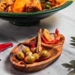 Olive Wood Snack Tray – Handcrafted Artisan Dish with Fork Set