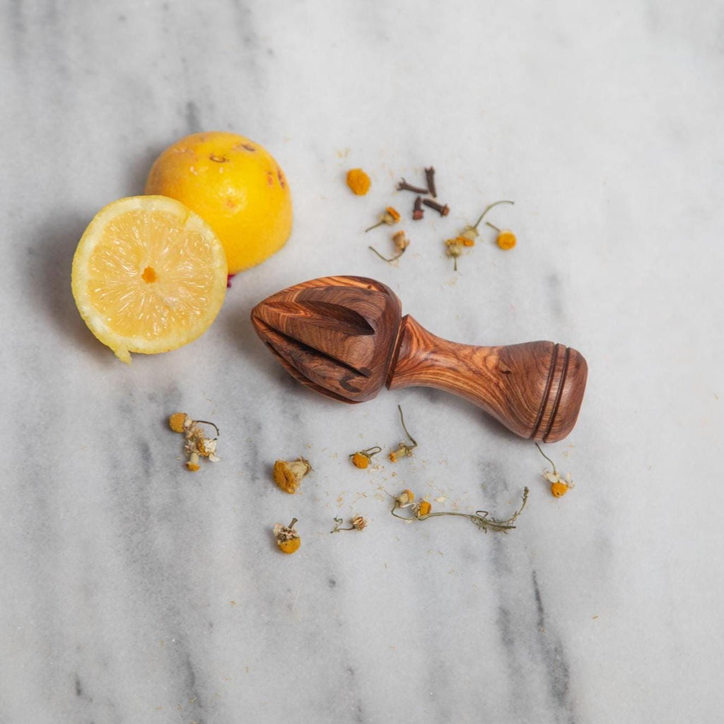 Luxury Olive Wood Lemon Juicer – Handcrafted Citrus Reamer | Rustic Artisan Kitchen Tool, Exclusive Gift