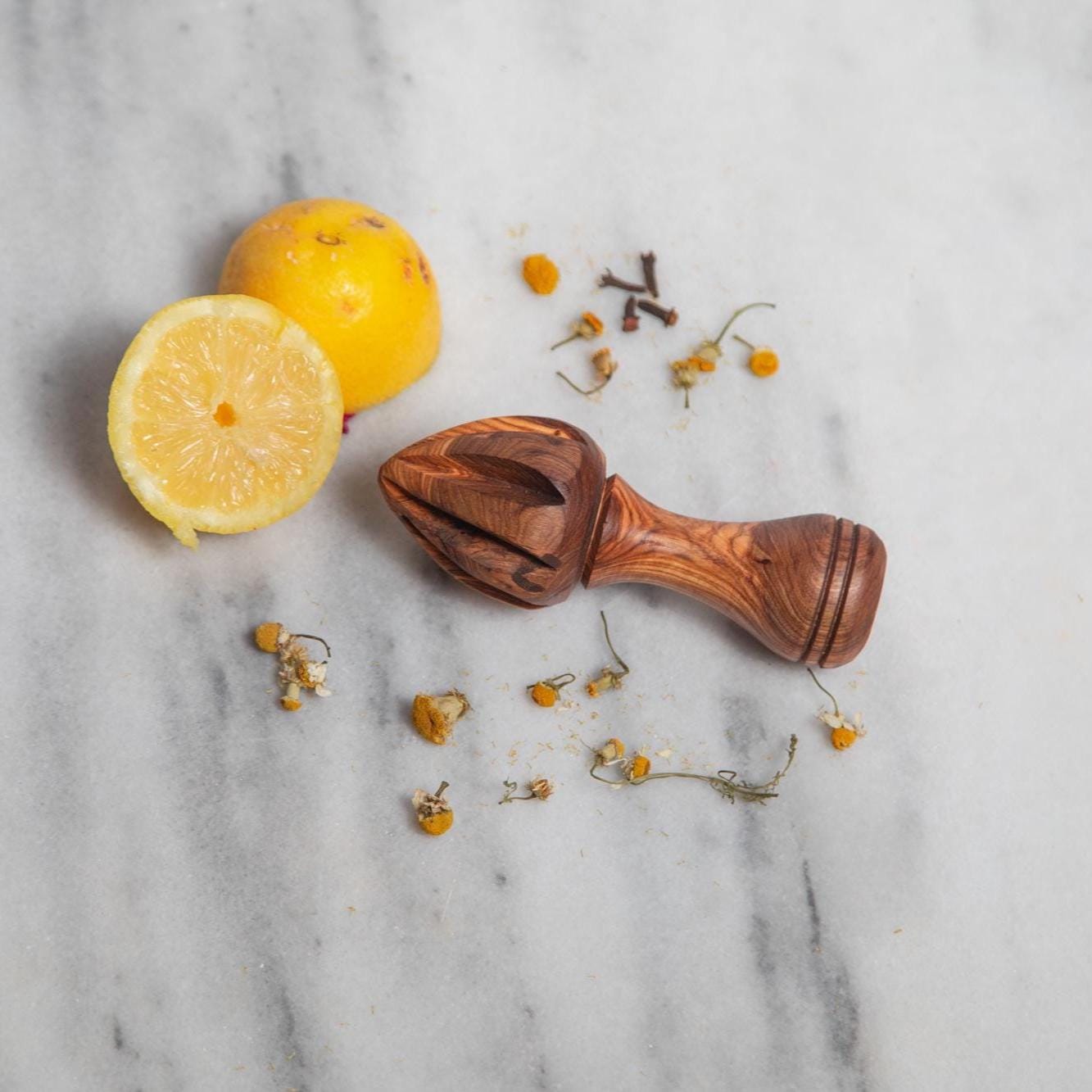 Luxury Olive Wood Lemon Juicer – Handcrafted Citrus Reamer | Rustic Artisan Kitchen Tool, Exclusive Gift
