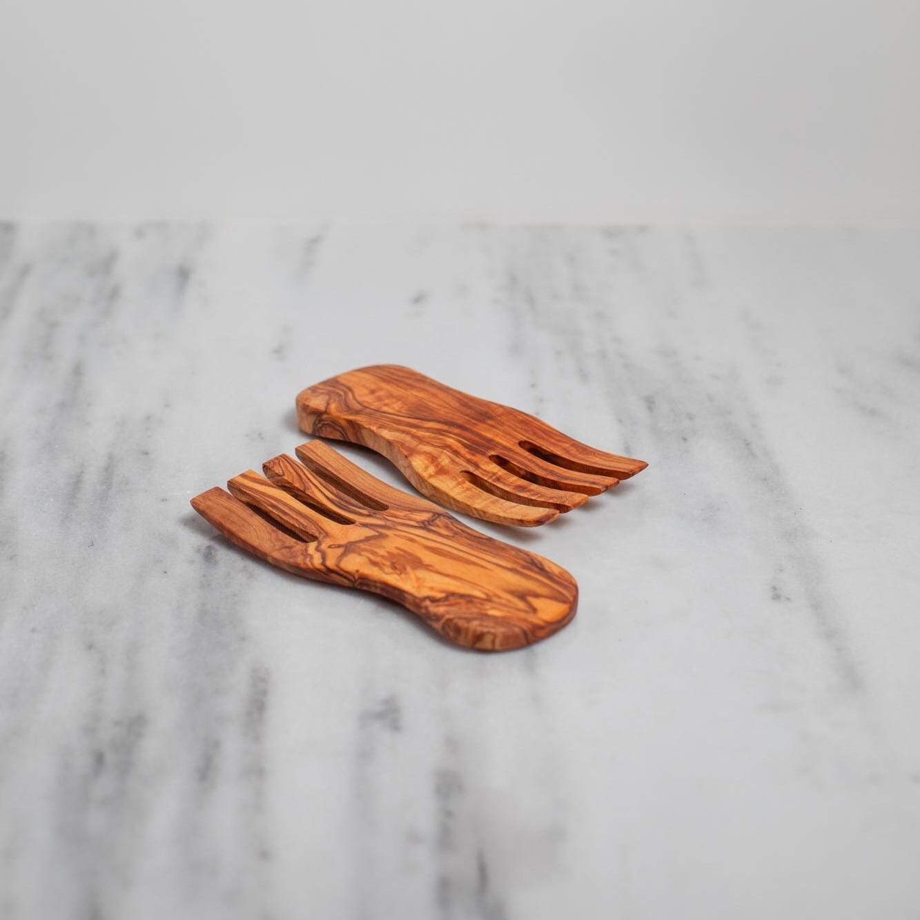Handmade Olive Wood Salad Fork - Rustic Wooden Fourchette - Natural Kitchen Utensil