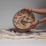 Handmade Pottery Bowl – 8 inch Large Decorative Centerpiece, Rustic Fruit Bowl, Boho Home Decor