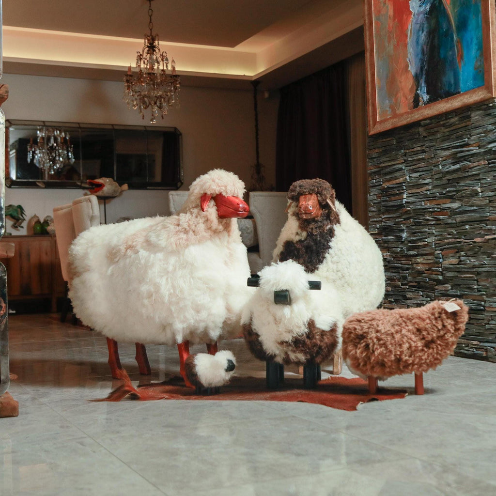 Artisan Wool Sheep Figurine – Timeless Handfelted Sculpture by Master Artisan