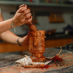Rustic mortar Olive Wood Mortar and Pestle Set| Wooden Herb Grinder for Spices & Guacamole| Mortar Pestle Set| Farmhouse Kitchen Decor
