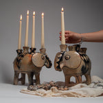 Elephant Candle Holder – Handmade Pottery Decor – Ceramic Elephant Tealight Holder – Boho Home Accent – Spiritual Animal Gift