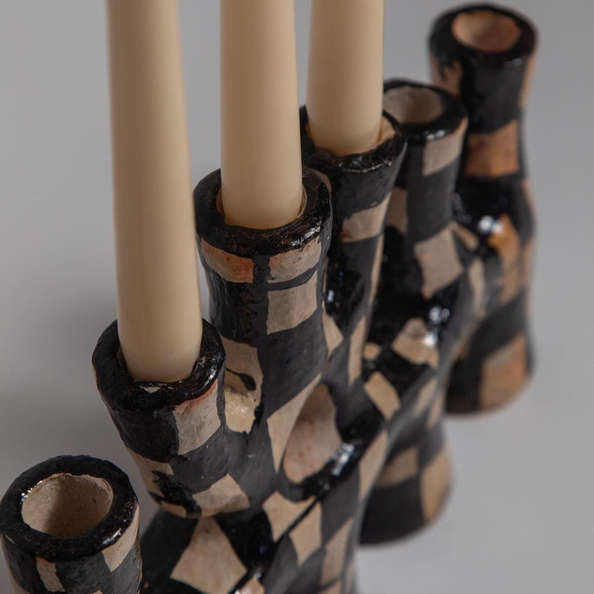 Artisan Pottery Candelabra – Handcrafted Clay Candle Holder of Timeless Heritage