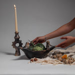 Handmade Pottery Bowl with Bird Motif – Decorative Ceramic Dish – Traditional Clay Art – Boho Centerpiece – Cultural Gift