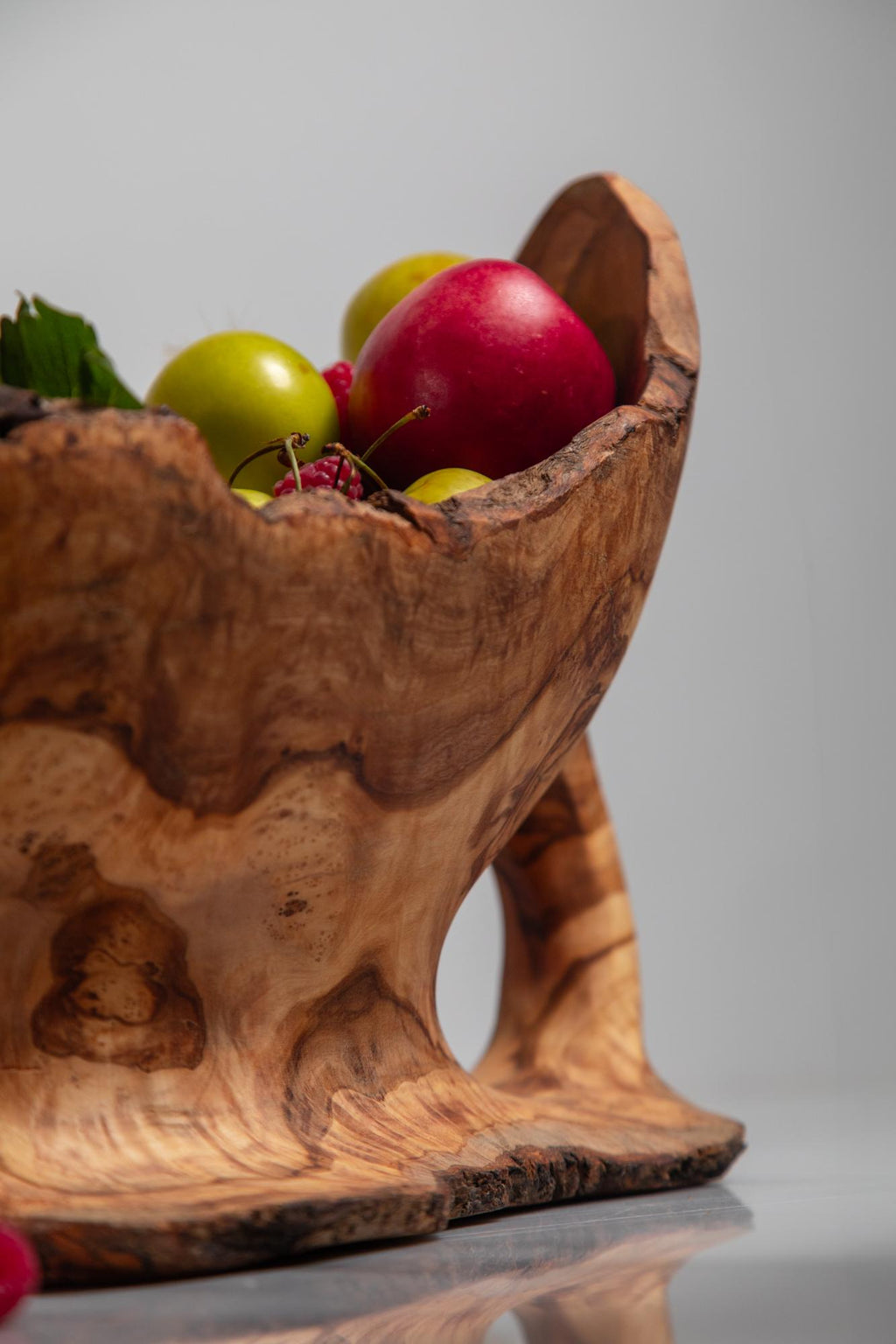 Handmade Olive Wood Centerpiece- Unique Bowl Sculpture - Kitchen Decor - Natural Wooden Artisan Basket - Durable Decorative Accessory