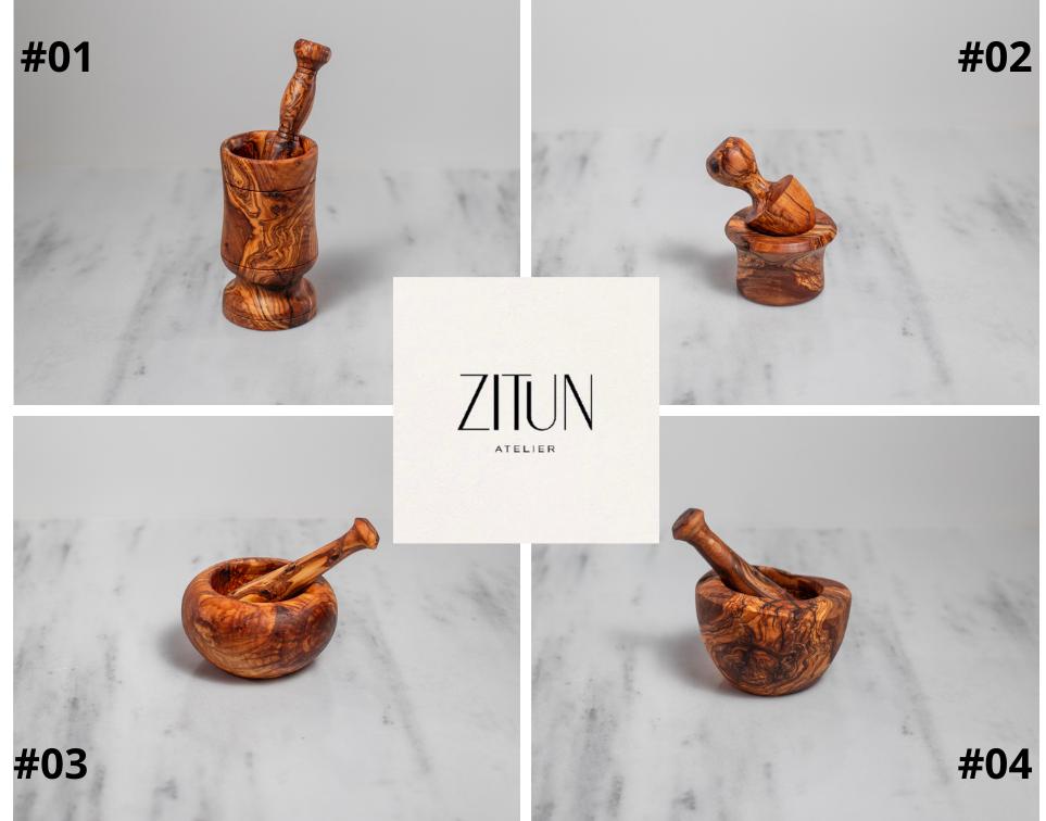 Handcrafted Olive Wood Mortar and Pestle: Rustic Spice Grinder
