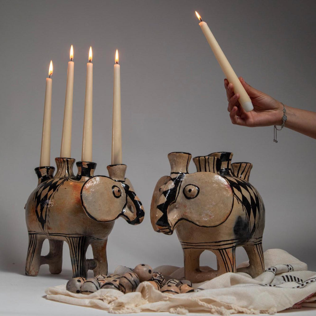 Elephant Candle Holder – Handmade Pottery Decor – Ceramic Elephant Tealight Holder – Boho Home Accent – Spiritual Animal Gift
