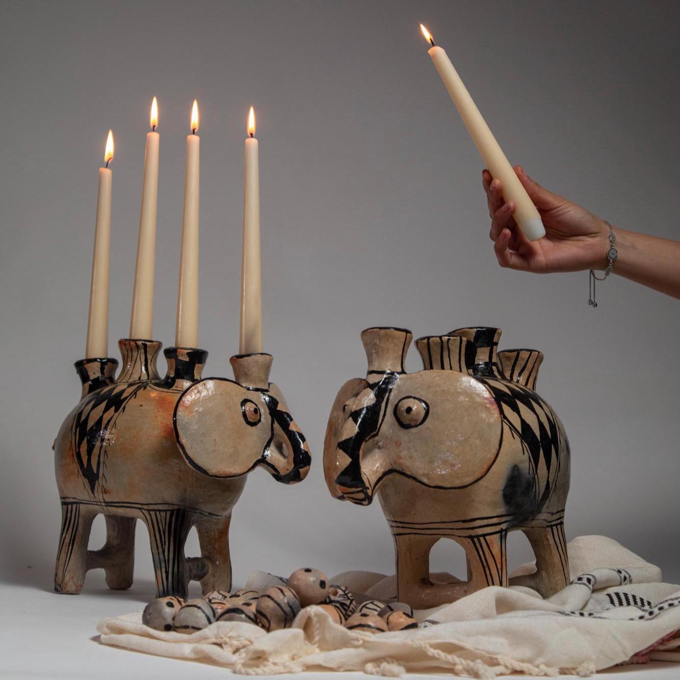 Elephant Candle Holder – Handmade Pottery Decor – Ceramic Elephant Tealight Holder – Boho Home Accent – Spiritual Animal Gift