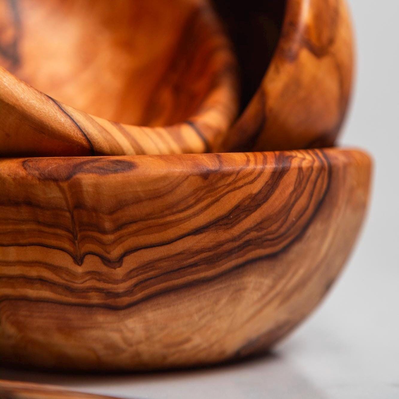 Olive Wood Bowl – Handcarved Artisan Piece for Table and Home