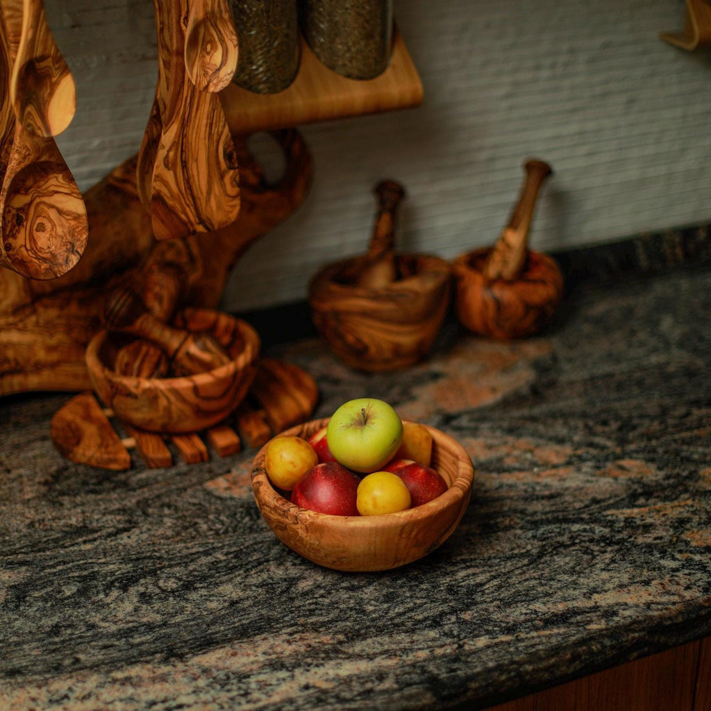 Olive Wood Bowl – Handcarved Artisan Piece for Table and Home