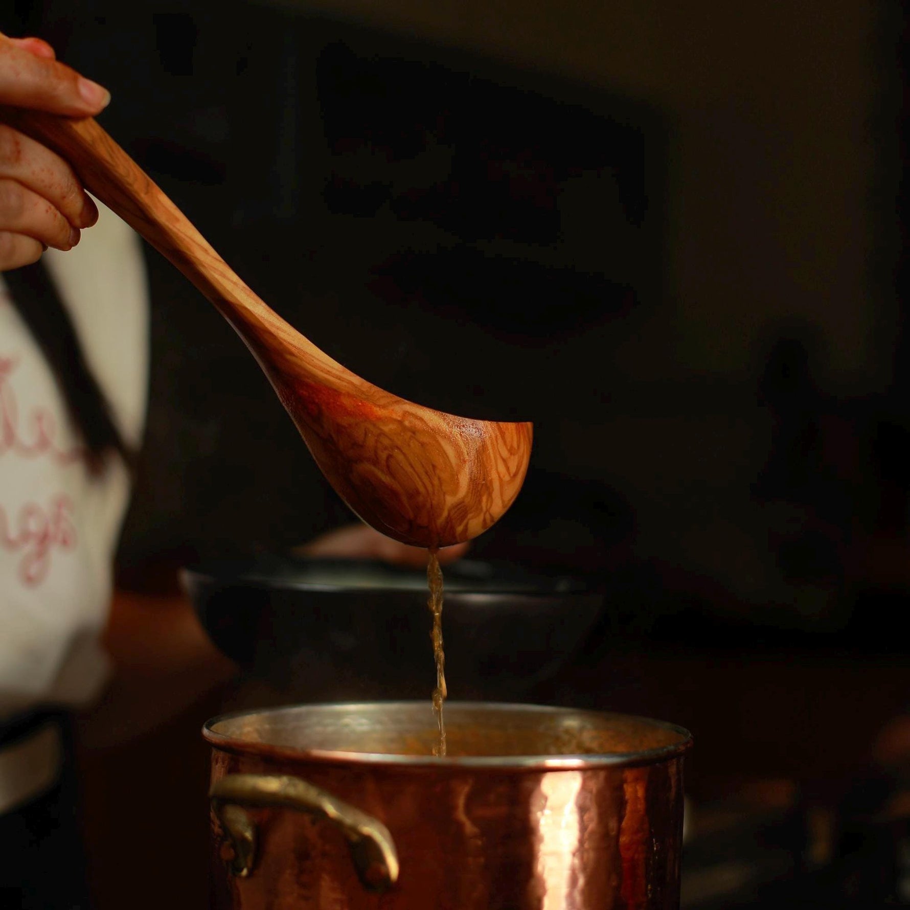 Handmade Olive Wood ladle - Rustic Cooking ladle - Natural Kitchen Utensil