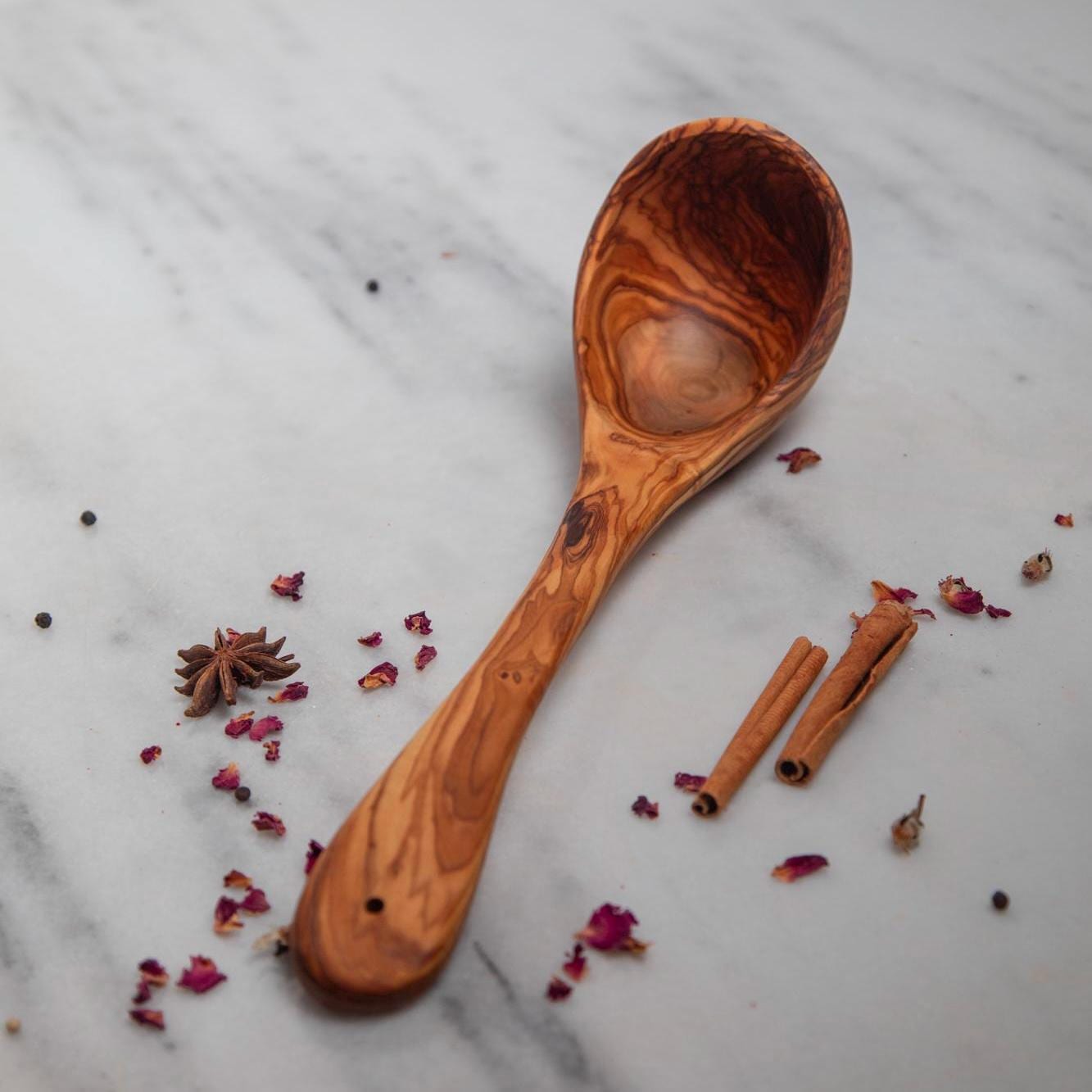 Handmade Olive Wood ladle - Rustic Cooking ladle - Natural Kitchen Utensil