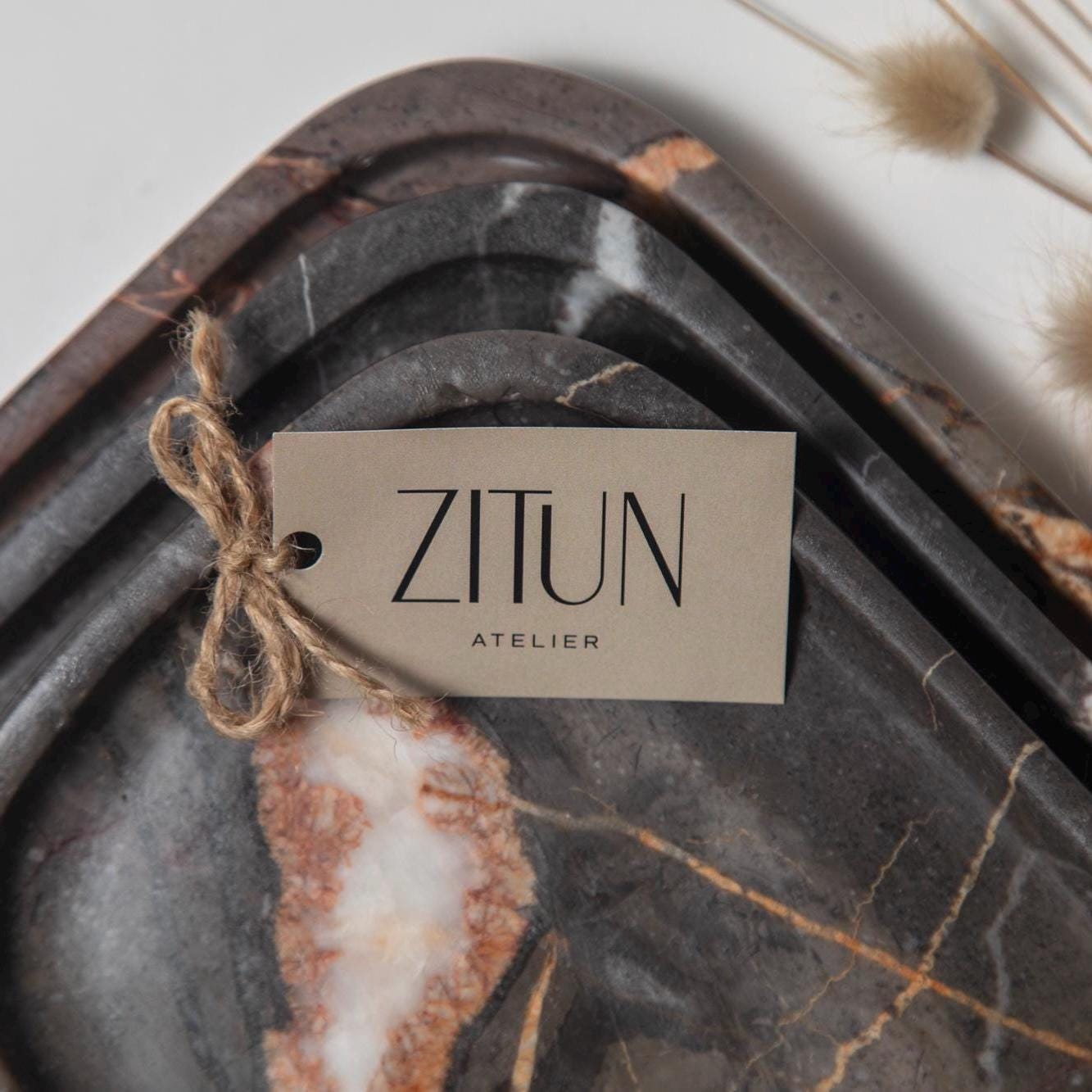 Handmade Marble Vanity Tray: Luxury Stone Home Decor