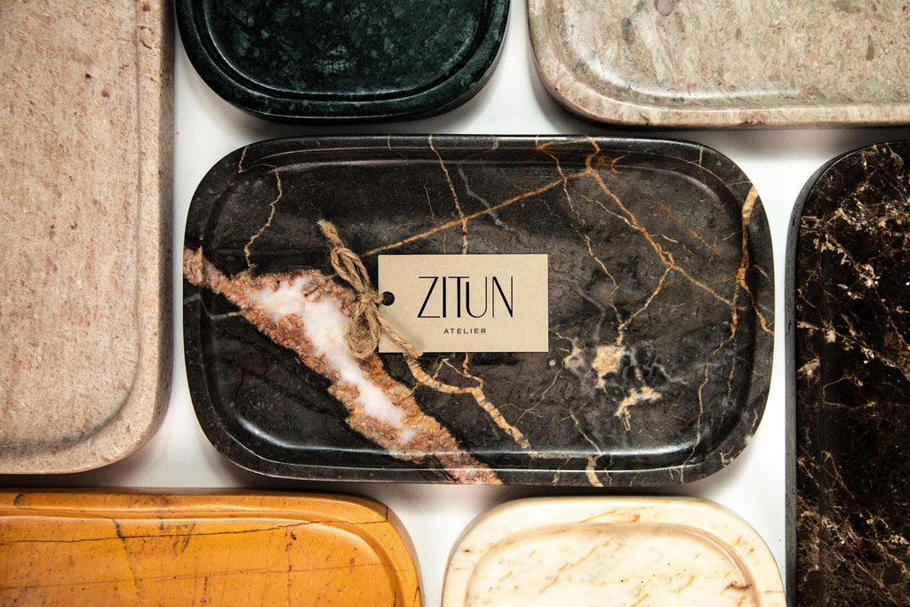 Handmade Marble Vanity Tray: Luxury Stone Home Decor