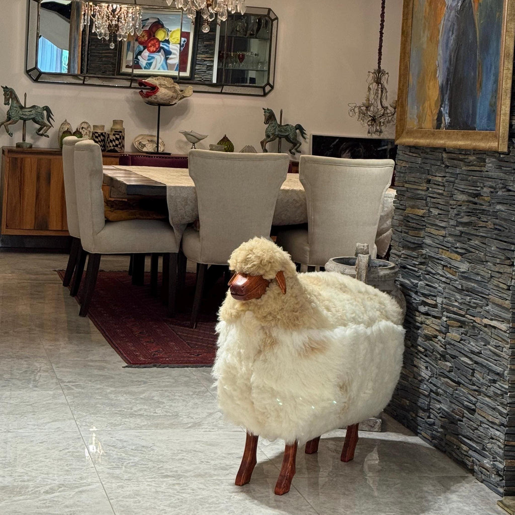 Artisan Wool Sheep Figurine – Timeless Handfelted Sculpture by Master Artisan